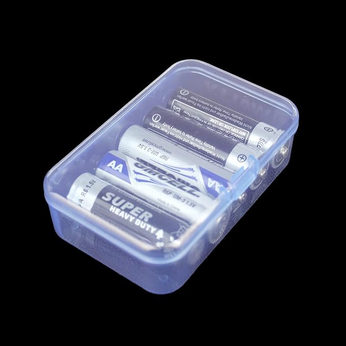 Goodma 12 Pieces Mini Rectangular Plastic Boxes Empty Storage Organizer Containers with Hinged Lids for Small Items and Other Craft Projects (Blue, 3.3 x 2.2 x 1 inch)