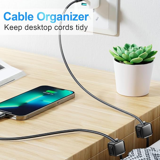 18 Pack Cord Organizer Holder,Magnetic Cable Clips Management, Easy Adhesive Phone USB Charger Cord Keeper, Hide Or Organize Desk Cable for Kitchen, Office, Car, Nightstand (Black)