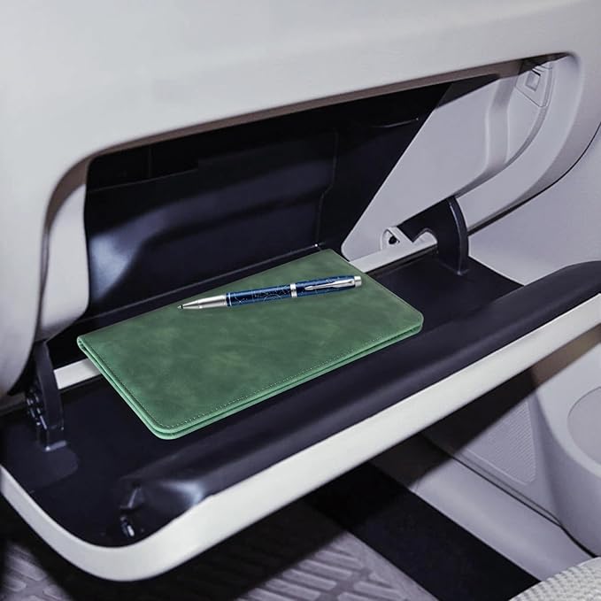 CoBak Car Registration and Insurance Holder - Vehicle Glove Box Car Organizer, Auto Truck Compartment Accessories Case with Magnetic Closure for Essential Documents, Driver's License, Cards