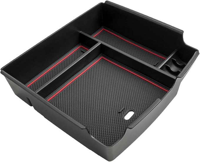 CDEFG Compatible with 2025 Kia Carnival Center Console Organizer Tray 2022-2025 Kia Carnival LX LXS EX SX SX Prestige Accessories Middle Console Organizer 2025 Carnival Armrest Storage Box (Red)