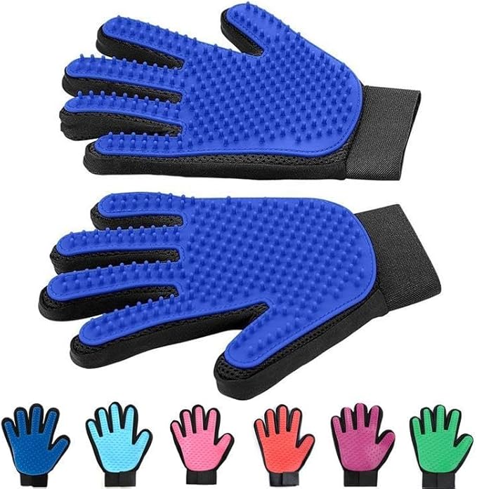 Pet Hair Remover Grooming Glove for Pet Dog Cat for Bath Hair Removal Cleaning Silicone Rubber (Red) RH