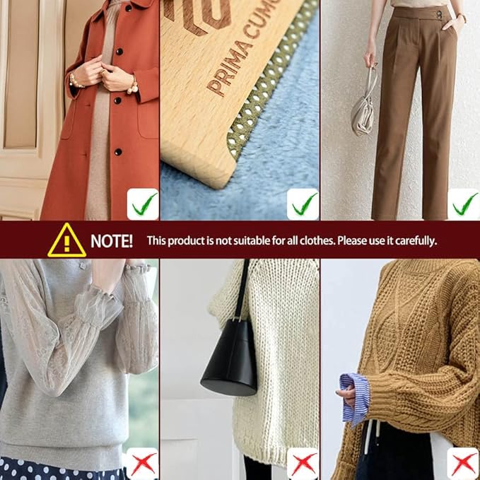 2 PCS Wooden Sweater Comb for De-Pilling Cashmere, Wool, Knitwear, Manual Lint Remover, Portable Depiller for Clothes, Fuzz, Bobbles, Pilling Shaver, Fabric Defuzzer, Sweater Care Tool