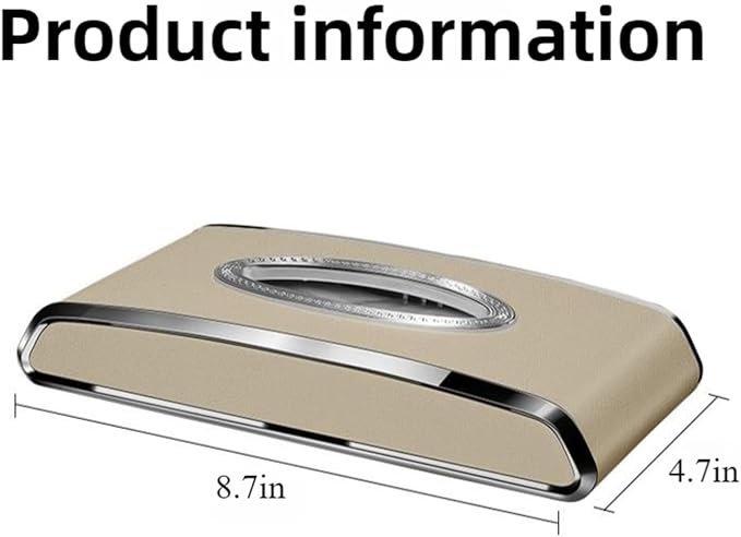 Leather car Tissue Holder for car Interior, Multi-Function car Visor Tissue Holder, Armrest & Back Seat Tissue Box for car, car Kleenex Holder (Beige Flat)