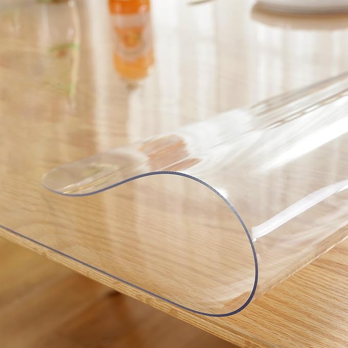 LovePads Clear Table Cover Protector, 44 x 108 Inch 2mm Thick Plastic Table Cover, Table Protector for Dining Room Table, Waterproof Dresser Cover Top for Kitchen, Coffee, Writing Desk