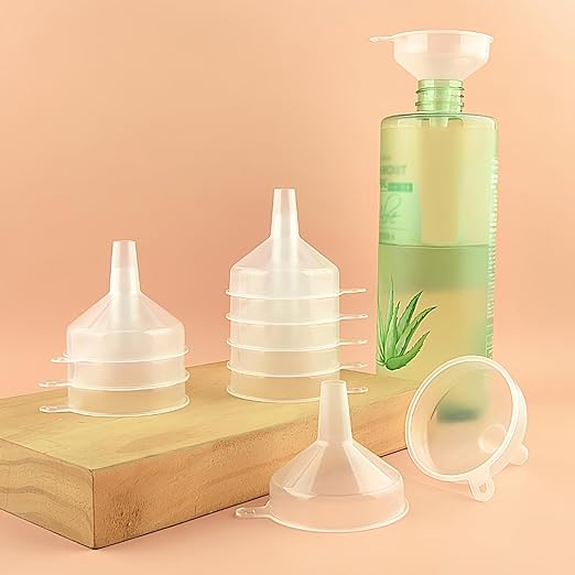 Small Funnels 4 Pack Food Grade Water Bottle Funnel for Powder, Liquids, Suitable for Kitchen Juice Lab Skin Care Lotion Essential Oils