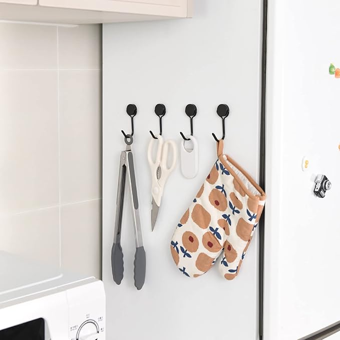 Magnetic Hooks 30LBS 2026 Cruise Ship Essentials Heavy Duty Magnet Hook for Cruise Cabins Strong Swivel Magnets with Hook for Hanging Refrigerator Classroom Home Kitchen Grill 8 Pack-Black