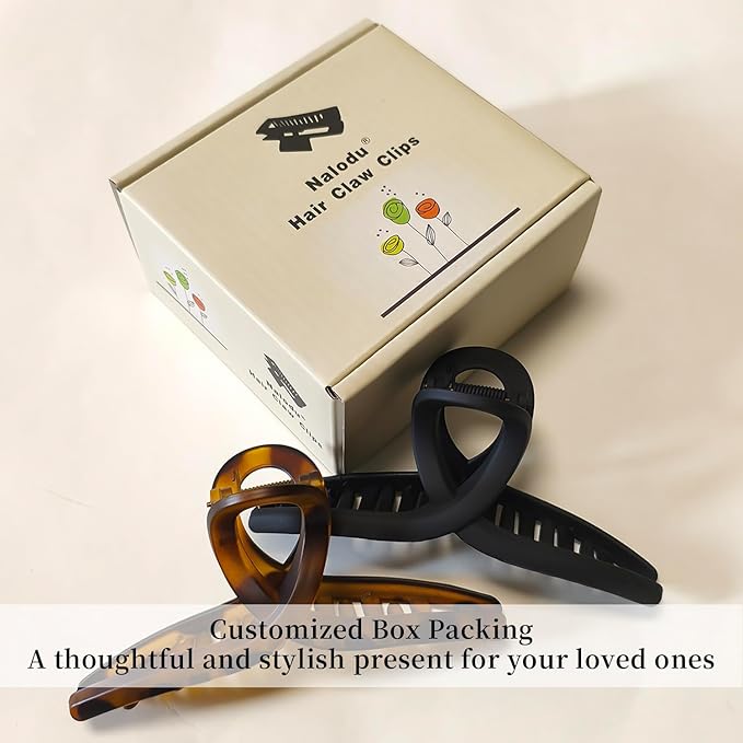 5 Inch Extra Large Claw Clips, 13 cm No Slip Matte Jumbo XL Hair Clips for Thick Long Curly Hair, Big Hair Claw Clips, 2 Pack