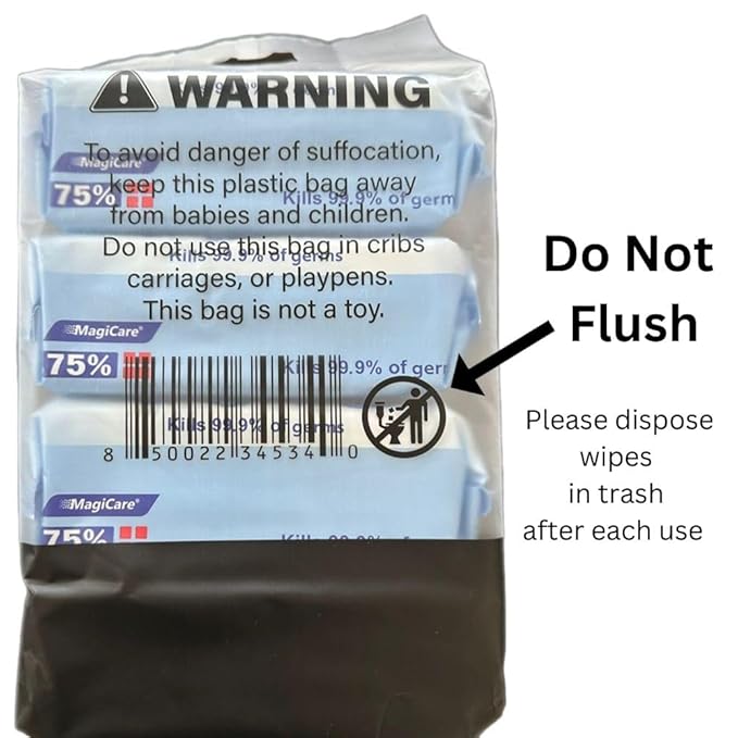 MagiCare 75% Large Alcohol Wipes (4, 80ct Packs, 320ct) - Hand Sanitizer Wipes, Unscented Hand Wipe, Cleaning, Sanitizing Wipe - Travel, Home, Office, Classroom, Car, Camping - Soft Packs
