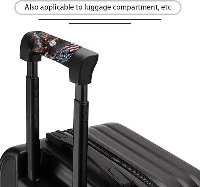 KUIFORTI 4th of July Flag Luggage Handle Wrap Grip for Suitcase, 2 Pack Eagle Luggage Grip Wraps Suitcase Identifiers Comfortable Trolley Case Grip Cover