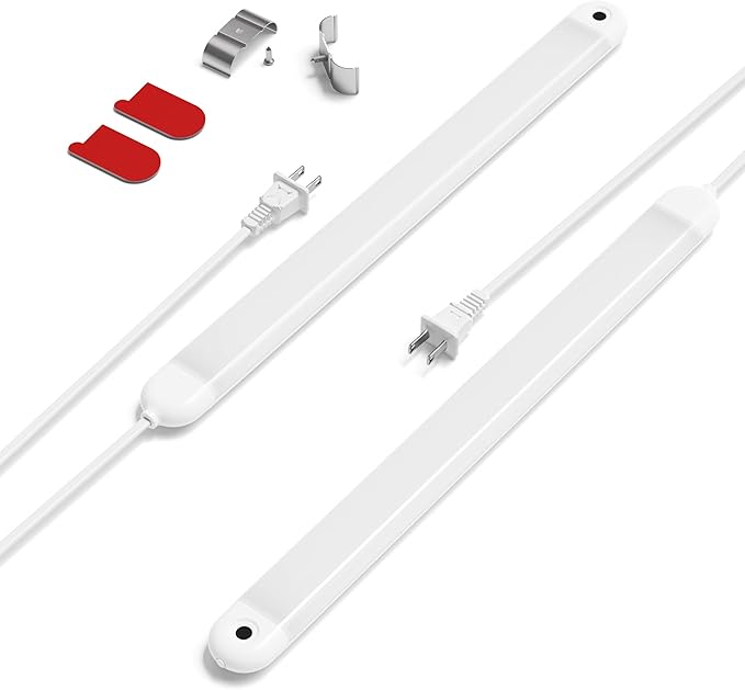 2 Pack Hand Wave Under Cabinet Lights, 16 Inch Plug in Dimmable Kitchen Counter Light Brightness Adjustable Over Sink Lighting, Super Bright LED Lights Motion Sensor Above Stove Lites Under Shelf Lamp