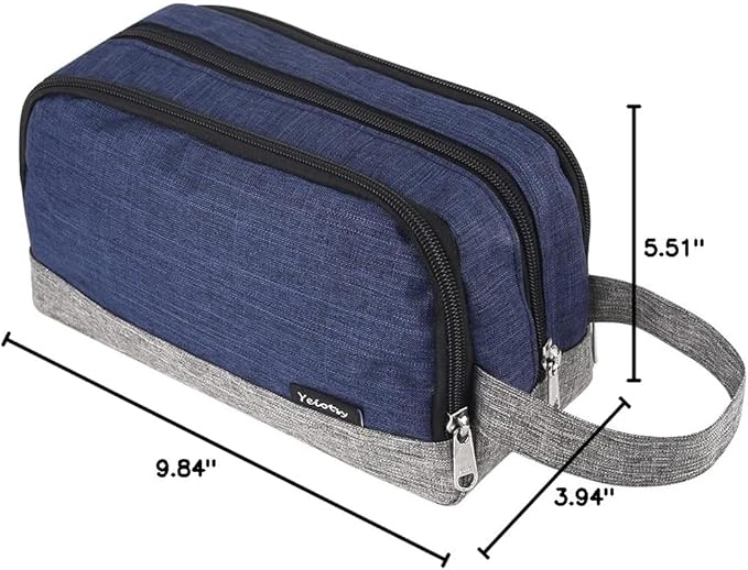 Yeiotsy Men's Travel Toiletry Bag – Color Clash Dopp Kit with Mesh Pockets, Durable Shaving Organizer for Gym, Camping & Weekend Trips