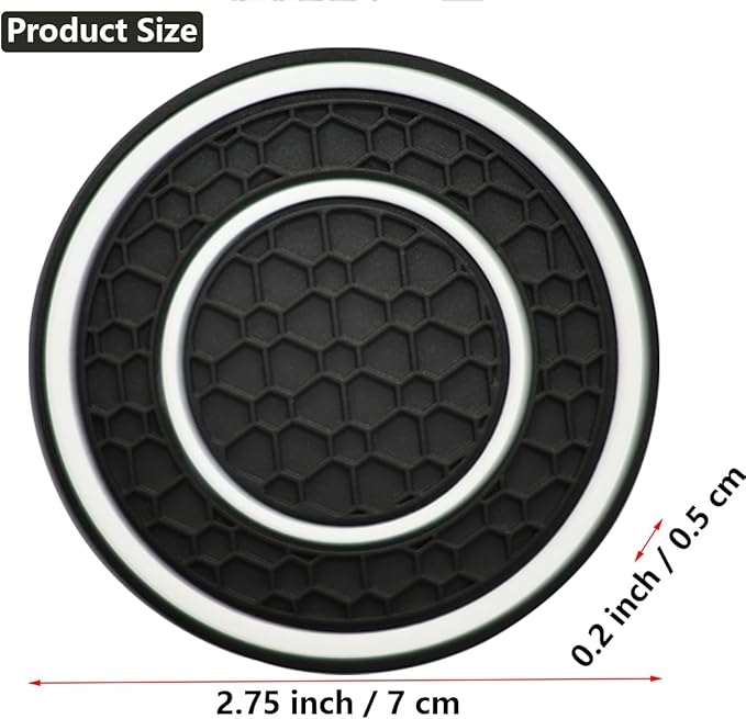Car Cup Coaster Universal Automotive Waterproof Non-Slip Cup Holders Sift-Proof Spill Holder Car Interior Accessories 4 Pack Black & White