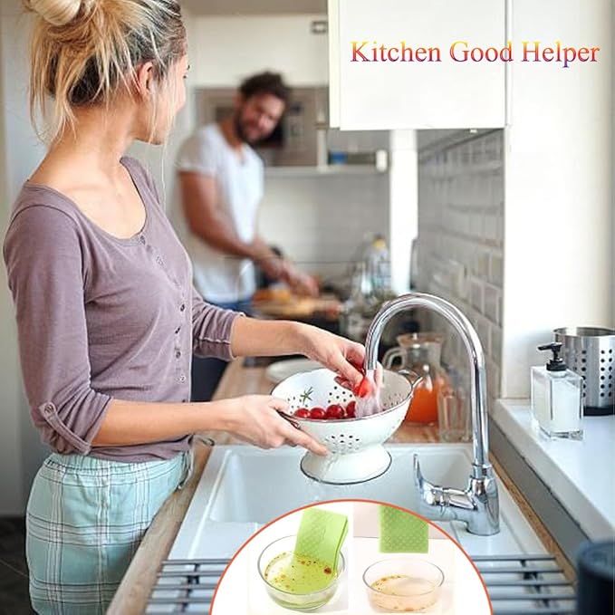 5Pcs Absorbent Sponge Cloth, Cleaning Cloth for Kitchen Outdoor, Multi-Color, 7.88"x7.1"