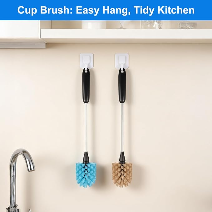 2 Pack Water Bottle Brush,15-inch Long, Bottle Brush Cleaner, Bottle Scrubber, Kitchen Scrub Brush Suitable for Water Bottles, Cups, Glasses, Baby Bottles, Wine Glasses, Blue