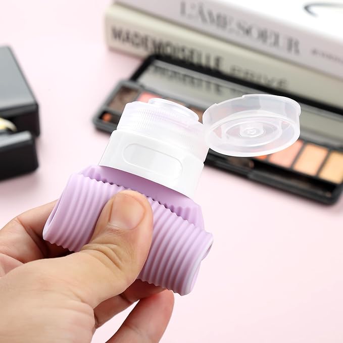 Travel Bottles for Toiletries, Tsa Approved 3oz Portable Travel Bottles, BPA Free Leak Proof Squeezable Silicone Travel Size Containers, Travel Accessories with Clear Toiletry Bag (4 Pack)