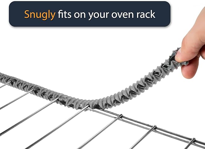 Silicone Oven Rack Shields by Linda’s Essentials (3 Pack) | Heat Resistance Silicone Oven Rack Protectors Guards Against Burns and Scars | 14 Inches Long (Gray)