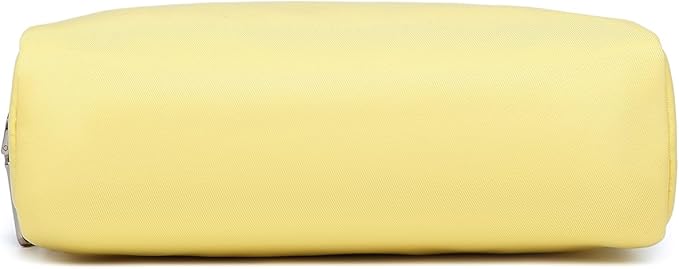 Waterproof Makeup Bag Large Capacity Women's Classic Black Wash Bag Adjustable Partition Wash Bag Brush and Cosmetic Carrying Bag… (Yellow)