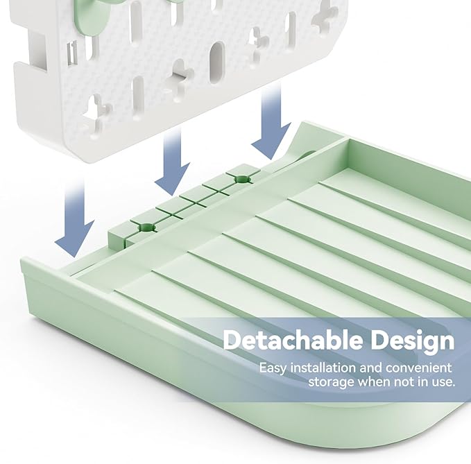 Baby Bottle Drying Rack Bottle Dryer Rack for 12 Bottle Drying Rack Space Saving Kitchen Countertop Vertical Cup Drainer Rack Detachable Baby Bottle Holder Storage Organizer Pump Part Dryer Rack Green