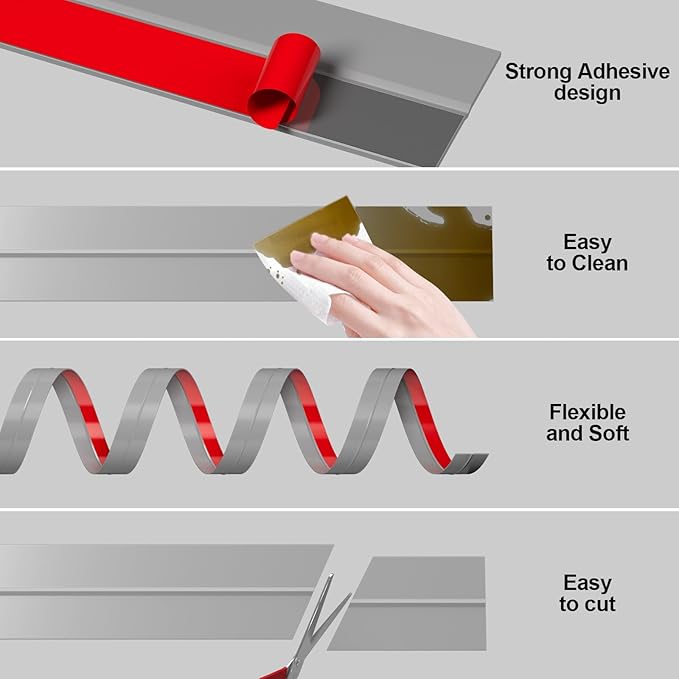Heavy-Duty 2Inch (W) x 20FT(L) Door Weather Stripping, Extra Thick 2mm Door Draft Stopper Silicone Seal Strip, Draft Seal Tape for Doors Windows and Shower Glass Gap