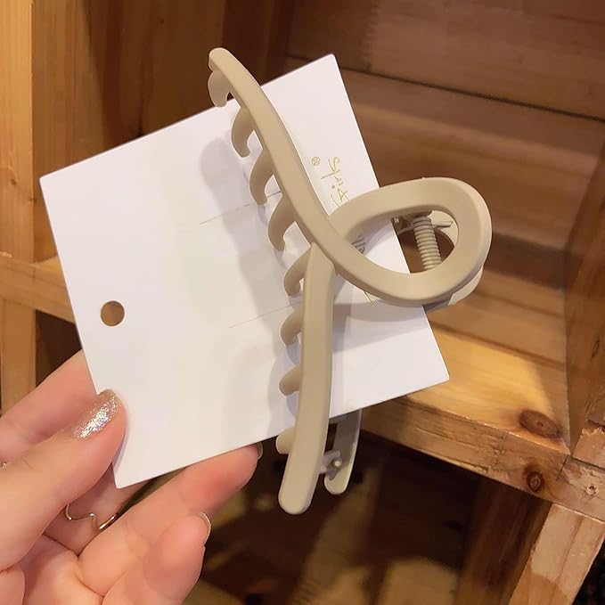 4.3 Inch Hair Claw Clips Large No Slip Big Matte Jaw Butterfly Clip for Thin Fine Thick Hair Women, 4 Pack