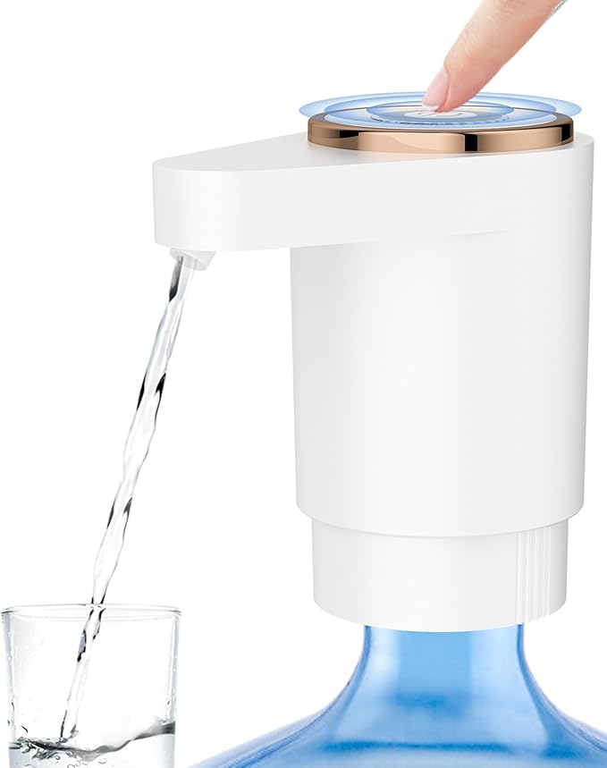 Water Bottle Pump, Portable Electric Water Dispenser Pump for 5 Gallon Bottles - USB Charging, Automatic Switch, Rechargeable Battery for Home Kitchen Room Camping