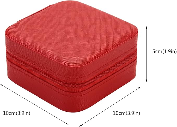 Mini Jewelry Travel Case, Small Portable Jewellry Organizer Box Portable Display Storage Box for Rings Earrings Necklaces, Gifts for Girl, Women, Wedding, Birthday,New Year,Christmas Gifts(Red)
