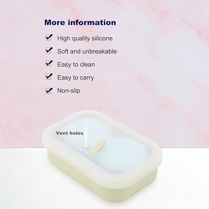 Leak Proof Travel Soap Case, Solid Shampoo Bar Holder, Silicone Soap Container with Draining Layer, Portable Bar Soap Holder for Bathroom, Camping, Gym, Easy to Clean (Off-White, Large)