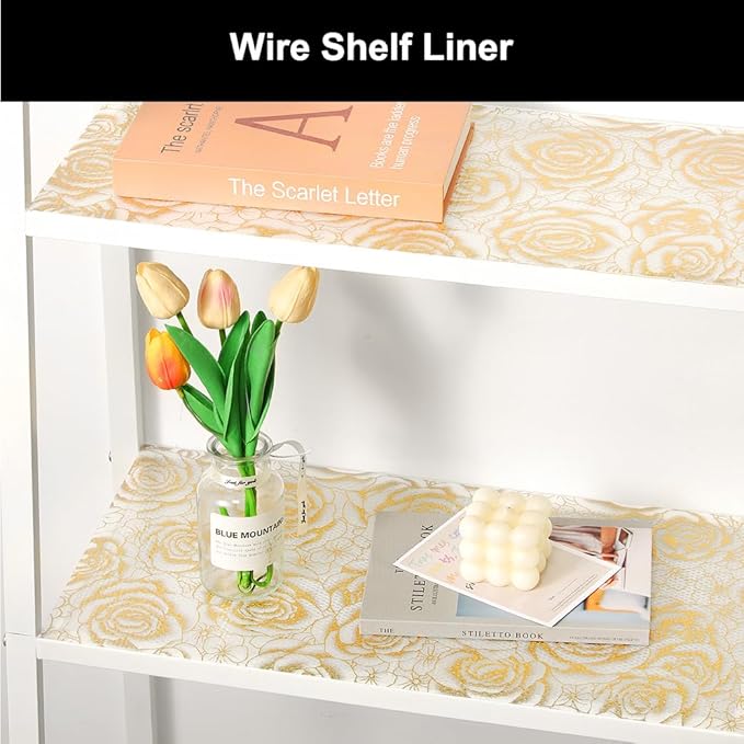 Cooyes Shelf Liner – Premium Non-Adhesive Cabinet & Drawer Liner for Kitchen – Waterproof Shelf Paper with Modern Pattern – Durable EVA Cabinet Mat – Easy to Cut (11.8" W x 236" L)