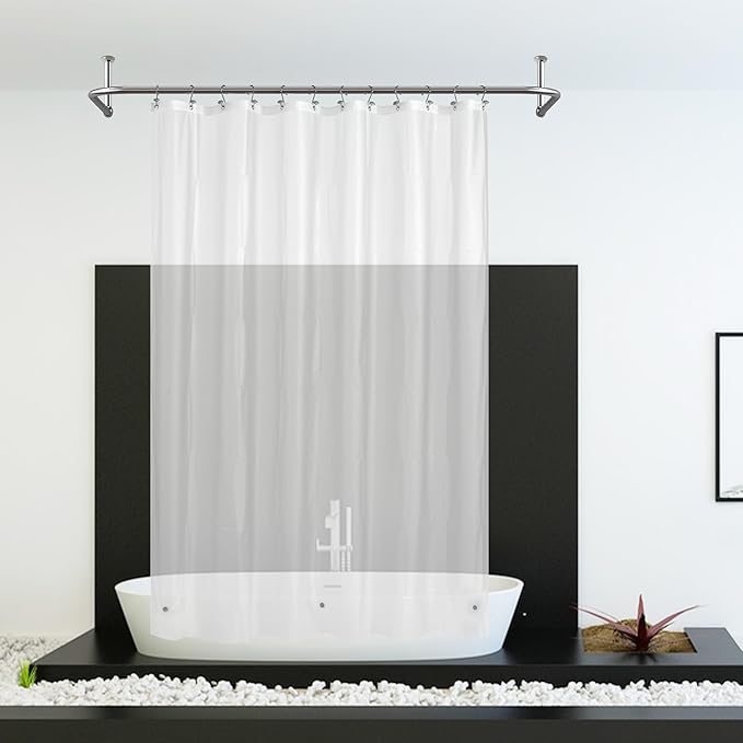 Mrs Awesome Long Shower Curtain Liner with 3 Magnets, 72x78 Frosted PEVA Shower Liner, 78 Length Plastic Shower Curtain for Bathroom, Waterproof, 72 x 78, Frost