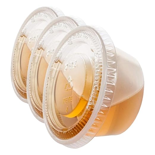 TashiBox 2 oz 100 Sets Disposable Plastic Cups with Lids, Jello Shot Cups Souffle Cup. (Pack of 3)