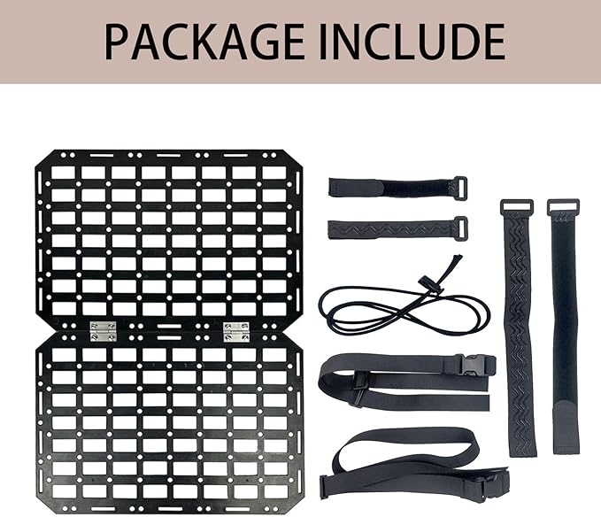 Rigid MOLLE Panel, Tactical Seat Back Organizer and Gun Rack for Vehicle Storage, Universal Fit SUV Truck Pickup, MGK-RMP-1