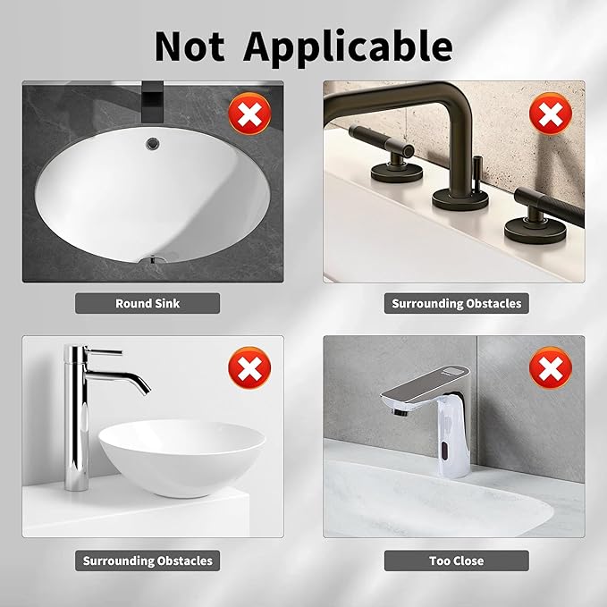 WAFT YEARN 24X5 Inch Silicone Durable Faucet Mat Kitchen Sink Splash Guard Draining Protector Tray Liner Absorbent Protective Counter Accessories For Sink Kitchen Bathroom Laundry Room Bar & RV Black