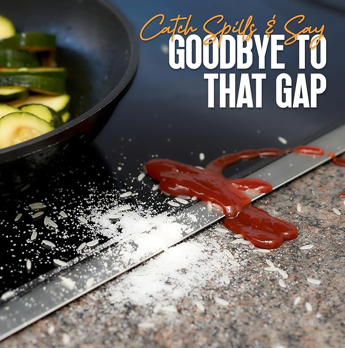 Linda’s Essentials Stainless Steel Stove Gap Covers (2 Pack) Adjustable Length 13.8" to 27.5" Stove Gap Covers Stainless Steel, Steel Adjustable Stove Gap Covers, Counter, Oven & Stove Gap Filler