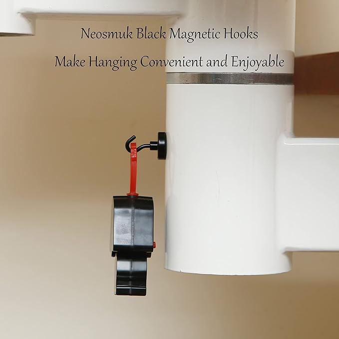 Neosmuk Magnetic Hooks, Cruise Ship Essentials, 26 lb, Black
