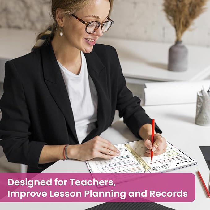 Planner 2026-2027, Academic Year Monthly and Weekly Calendar Planner, Jul 2026 - Jun 2027, Hardcover Teacher Student Planning Agenda book with Tabs, Perfect for School Office Supplies, 6.3" x 8.5" - Pink Vortex