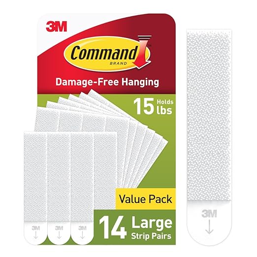 Command 15 lb Large Picture Hanging Strips 28 Pairs (56 Strips), Damage-Free Hanging Picture Hangers, No Tools Wall Hanger for Home Decor, White Adhesive