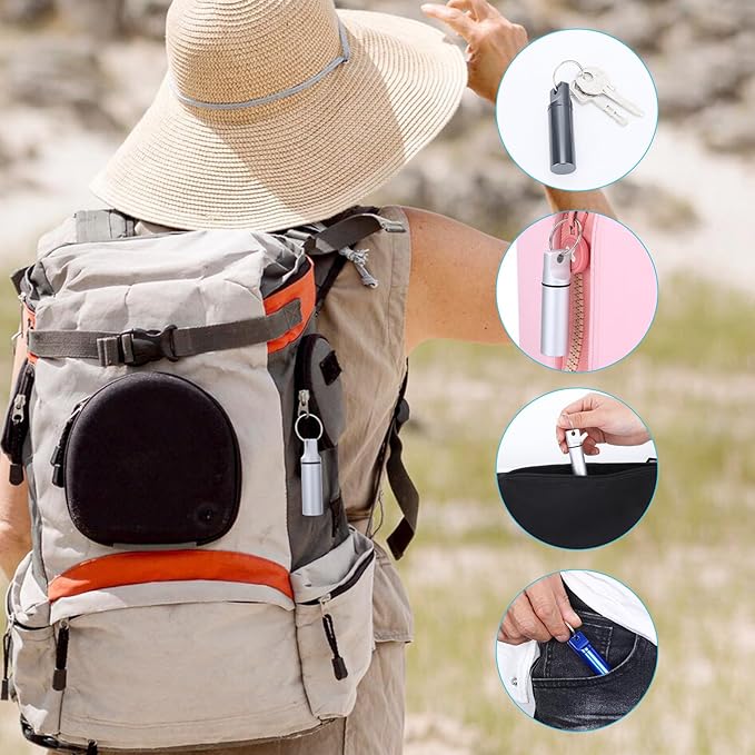 6 PCS Keychain Pill Holder, Waterproof Pill Container, Mini Travel Portable Pills Organizer, Pocket Pills Case for Men, Medicine Storage Box, Small Medicine Case Travel for Purse Women Outdoor Camping