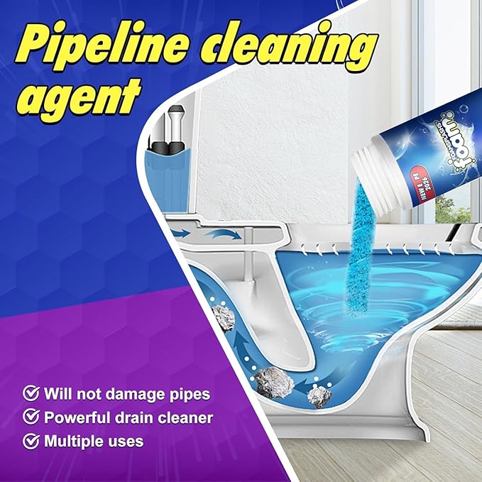 Drain Cleaner, Drain Clog Remover, Pipeline Dredging Agent, Powerful Pipe Dredging Agent, Powerful Sink & Toilet & Kitchen & Bathroom Cleaning 4 in 1, 1PCS(Unscented)