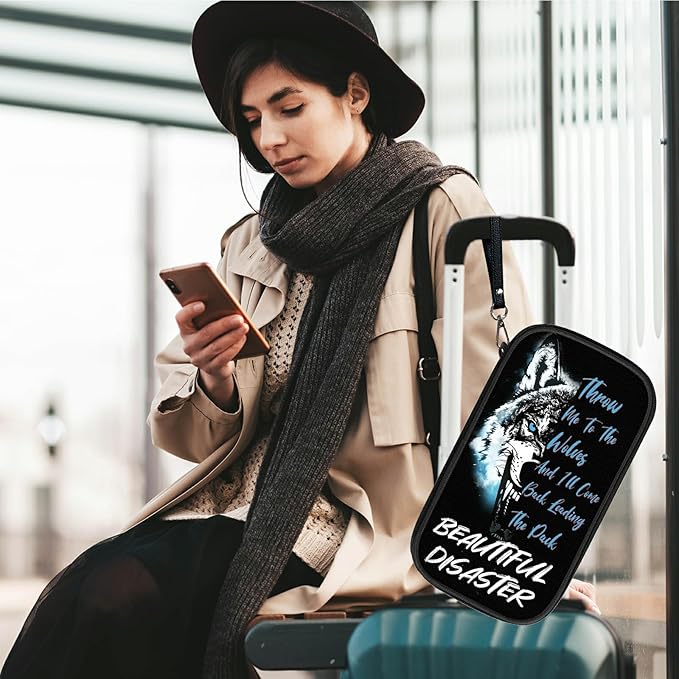 Wolf Black Multiple Passport Holder for Family, Travel Passport Wallet RFID Blocking Waterproof Bag Document Organizer withWrist Strap, Family Passport Holder for 8 to 10