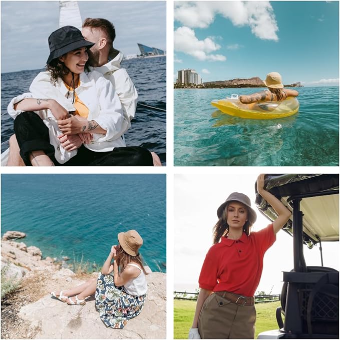 Xixiuly Bucket Hats for Women Men Water-Resistant Quick Dry Packable Beach Summer Unisex Cap UPF 50+ Travel Fishing Sun Hat