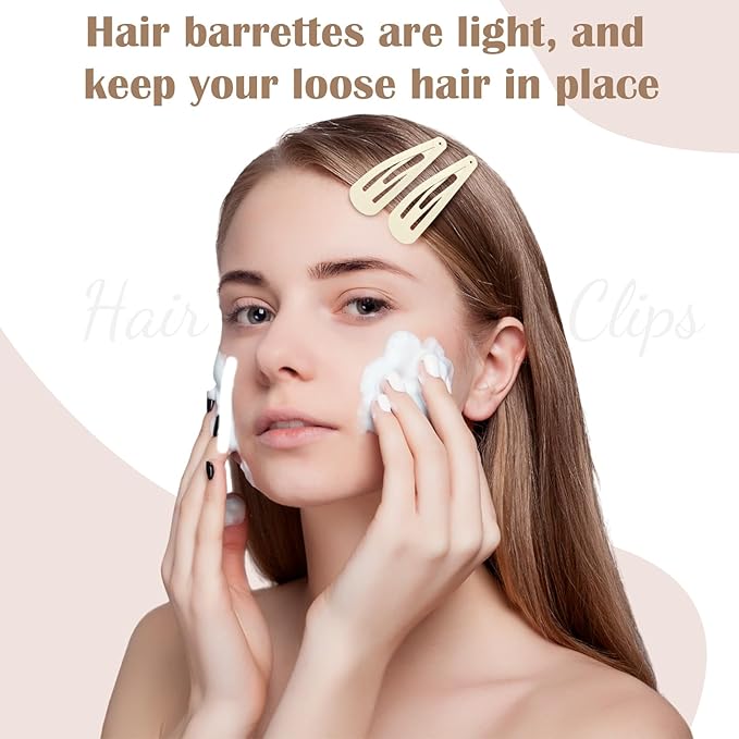 WILLBOND 30 Pieces 3.1 Inch Large Metal Snap Hair Clips Nonslip Barrettes Women Hair Accessories (White)