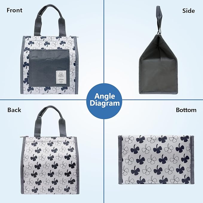 Lunch Bag for Women Men, Reusable Leakproof Lunch Tote with Thermal Lining, 7L Insulated Portable Lunch Box Cooler Bag for Work, Office, Picnic, Beach & Travel (White)