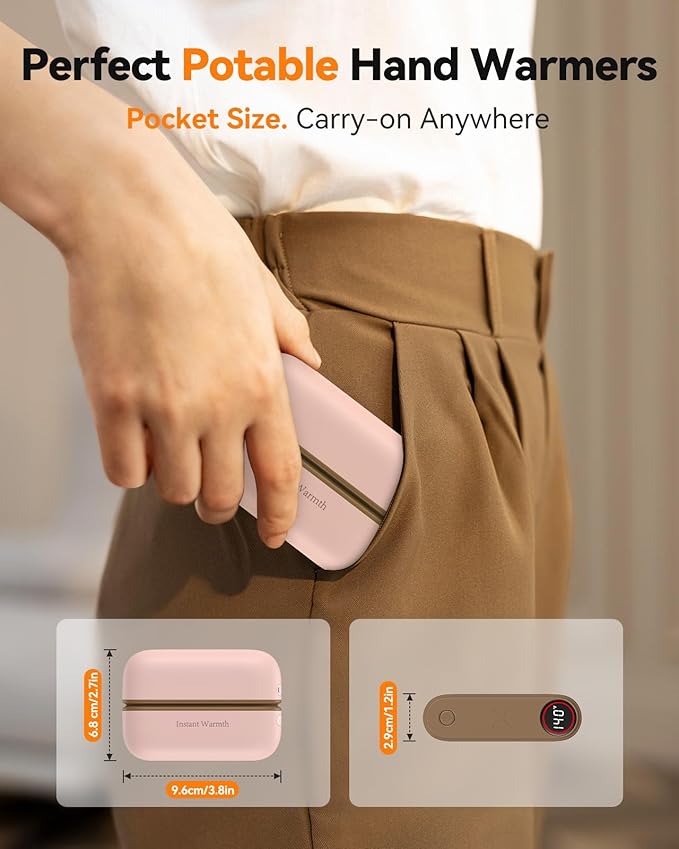 2 in 1 Hand Warmers Rechargeable, Magnetic Electric Hand Warmer 8000mAh USB-C, 3 Heat Levels up to 140°F, Quick Heating Portable Hand Warmers, Gifts