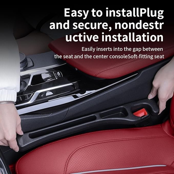 Apkoliros 2-Pack Car Seat Gap Filler, Anti-Drop Leak-Proof Seat Crevice Organizer with Phone Holder, Perfect for Car SUV Truck Interior