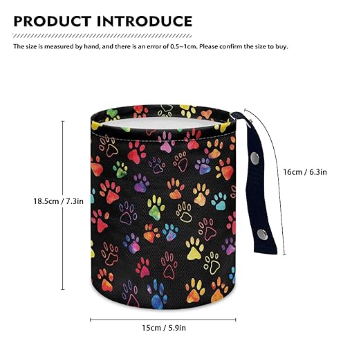 gearider Puppy Dog Paw Car Garbage Can Holder Organizer Storage Box Auto Trash Bin Accessory with Adjustable Buttons Collapsible Automotive Trash Container Fit for SUV Trucks Van Sedans