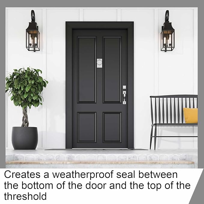 1 Pcs 36" Double Bubble Kerf Door Sweep 1-3/4" Wide Vinyl Weatherstrip Seal for Exterior Doors, Energy Efficient Draft Stopper, Easy Slide in Installation, Blocks Dust/insects/noise (White)
