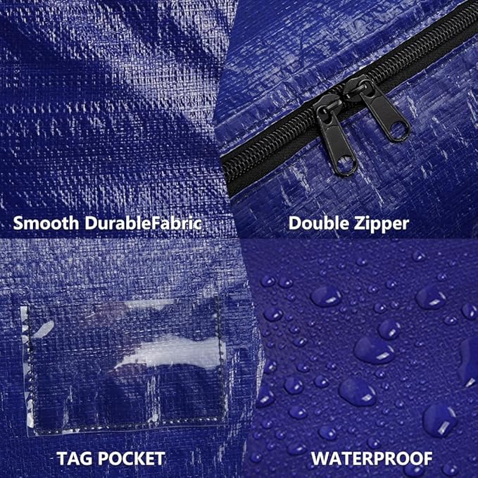Cryster 2-pack Clear Moving Bags – Heavy Duty Storage Totes with Reinforced Handles & Double Zippers, Extra Large for Packing, Organizing, and Moving, Carry in 2 Ways