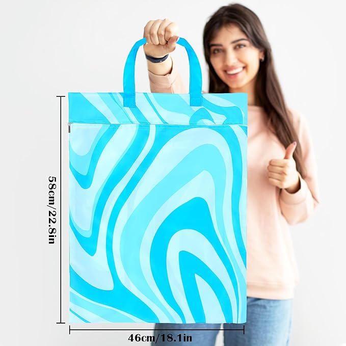 2 Pcs Large Travel Laundry Bag Waterproof with handle Washable Dirty Clothes Bag for Traveling Wet Dry Bag Bathing Suit Workout Bag for Gym Clothes Laundry Wet Clothes Swimming Pool College Dorm