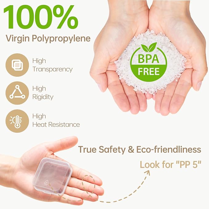 Bead Organizer Box, 60 Pack Small Clear Storage Boxes with Labels, Large Travel Craft Case with Handle, Mini Plastic Containers for Jewelry Making Diamonds DIY Pony Bracelet Screws Seeds Small Parts