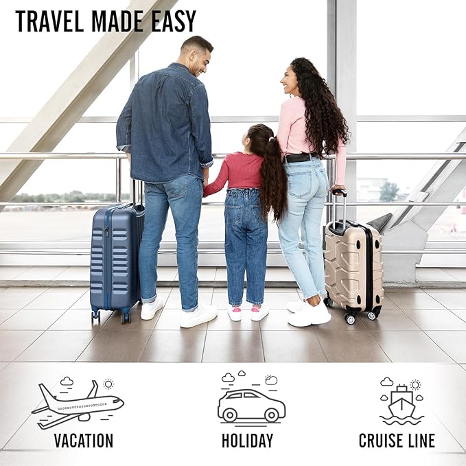 Veken 8 Set Packing Cubes for Travel Essentials, Christmas Gifts, Suitcase Organizer Bags in 4 Sizes, Carry-On Luggage Accessories with Large Laundry & Hanging Toiletry Bag, Must-Have for Airplane